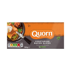 Quorn Meat Free Bacon Style Slices 150g A great meat free alternative - delicious grilled or fried, in bacon butties or creamy carbonara. **FROZEN PRODUCT**